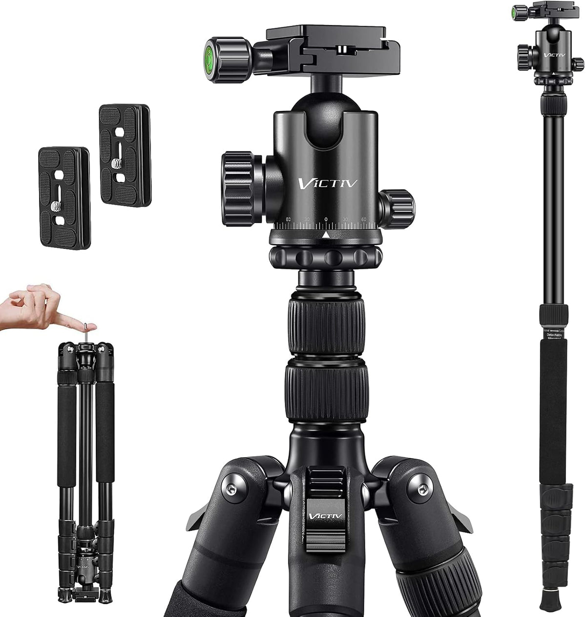 Compact Aluminum Camera Tripod with 360 Degree Ball Head Z5140