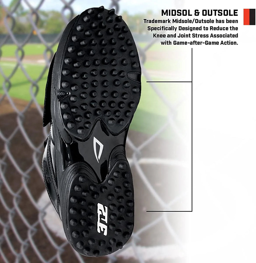 Black Patent Leather Baseball Cleat W245376