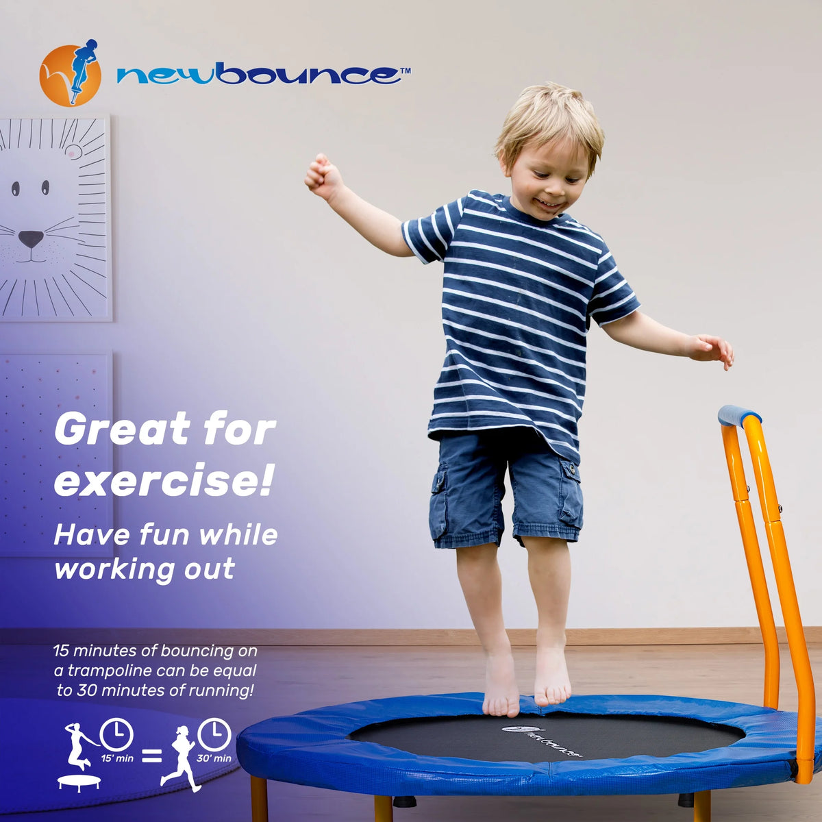 Foldable Mini Trampoline with Handlebar Z806