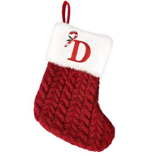 8 Inches Mini Embroidered Plush Knitted Christmas Stocking T890
