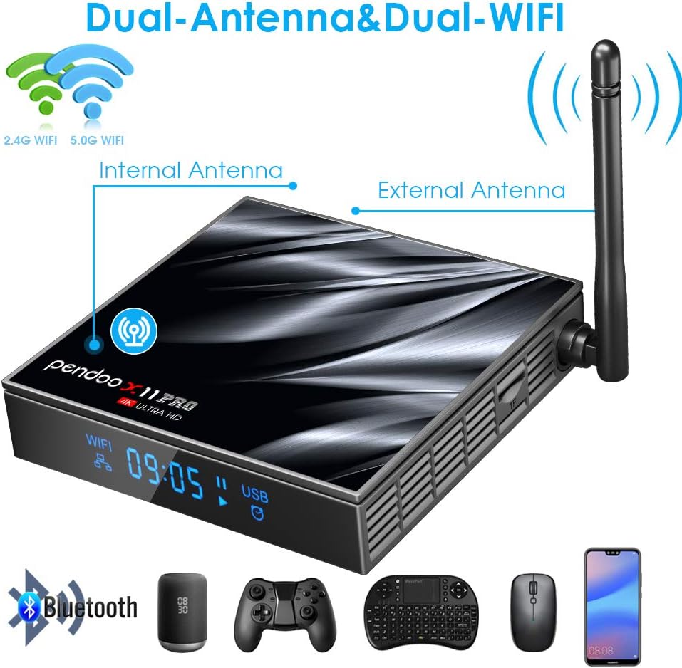 Android TV Box 4GB 64GB Quad-Core Dual WiFi with Mini Wireless Keyboard Pack of 2 K935