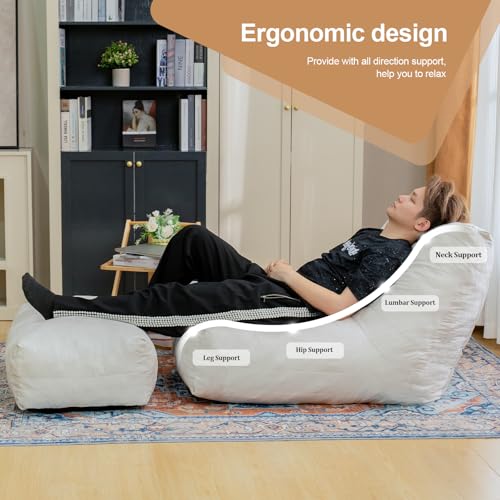 Bean Bag Chair with Ottoman G294