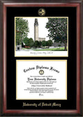 Gold Embossed Diploma Frame with Campus Images Lithograph E2815