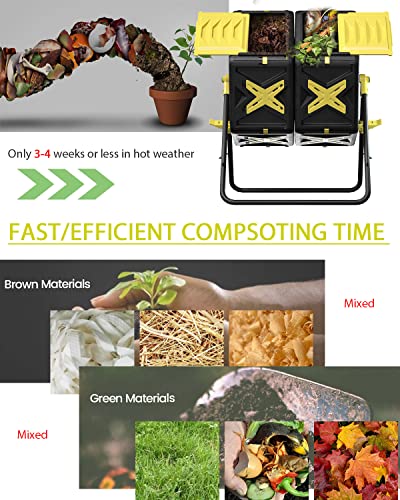 18.5 Gal BPA Free Single Rotating Chamber Compost Bin P32554