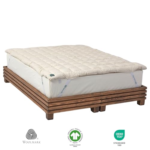 Organic Merino Wool Pillow Top Mattress Topper - 2", Queen I611