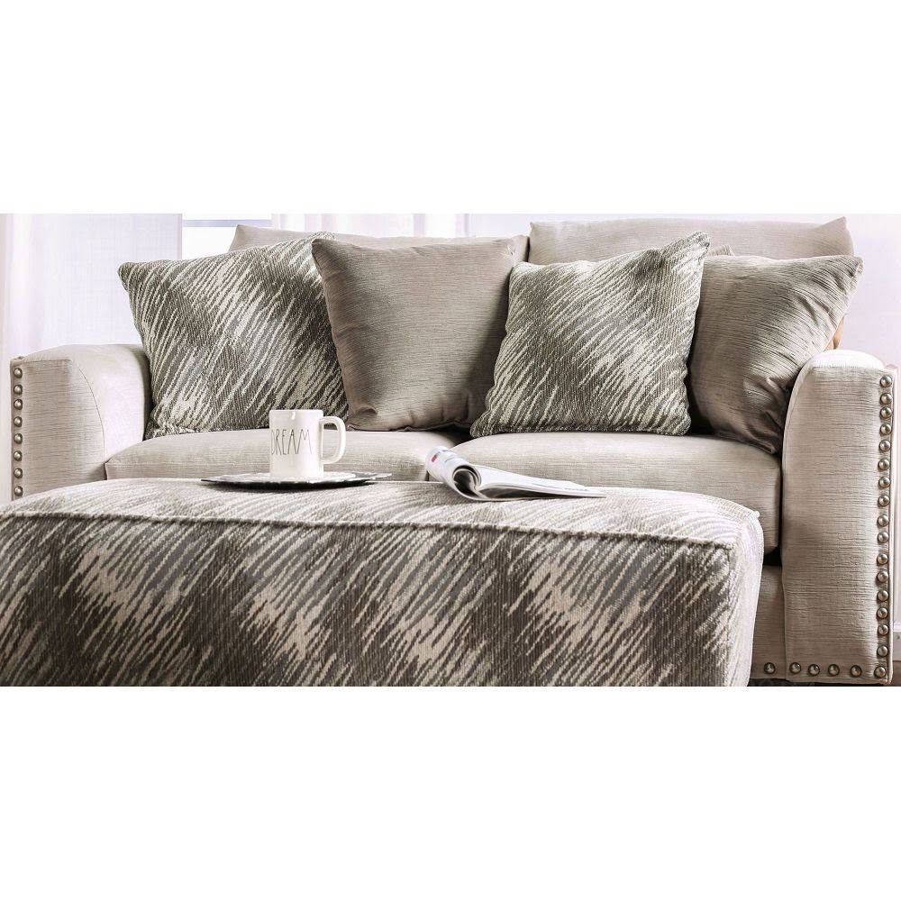 Light Mocha Ottoman W38185