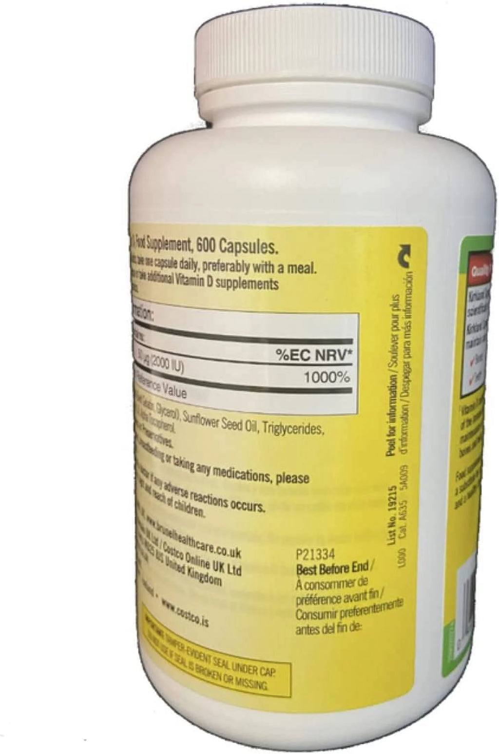 Vitamin D3 600 Softgels (Pack of 2) V68720