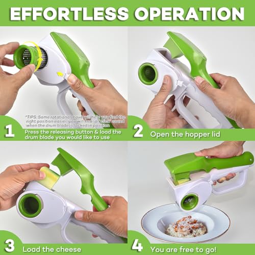 Red Electric Handheld Rotary Cheese Grater Slicer H929