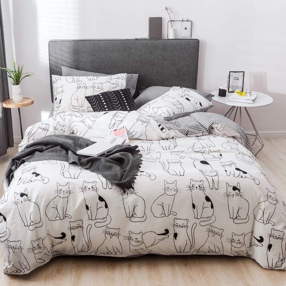 Rainbow Twin Cotton Duvet Cover with Zipper Ties, 1 Comforter Cover 2 Shams Z930