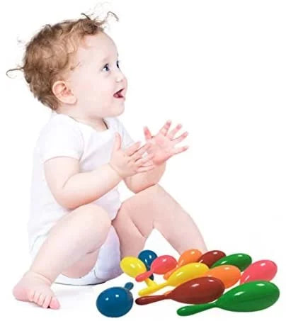 24pcs Mini Plastic Maracas 6 Neon Colors B5888
