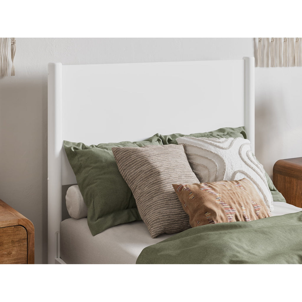 Twin XL Wood Low Profile Platform Bed in White H960749