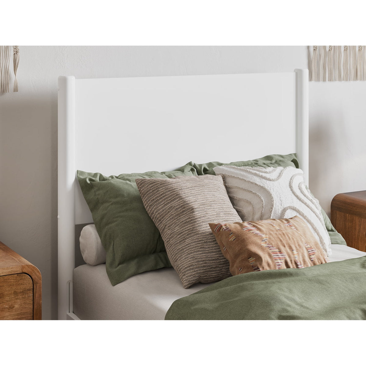 Twin XL Wood Low Profile Platform Bed in White H960749