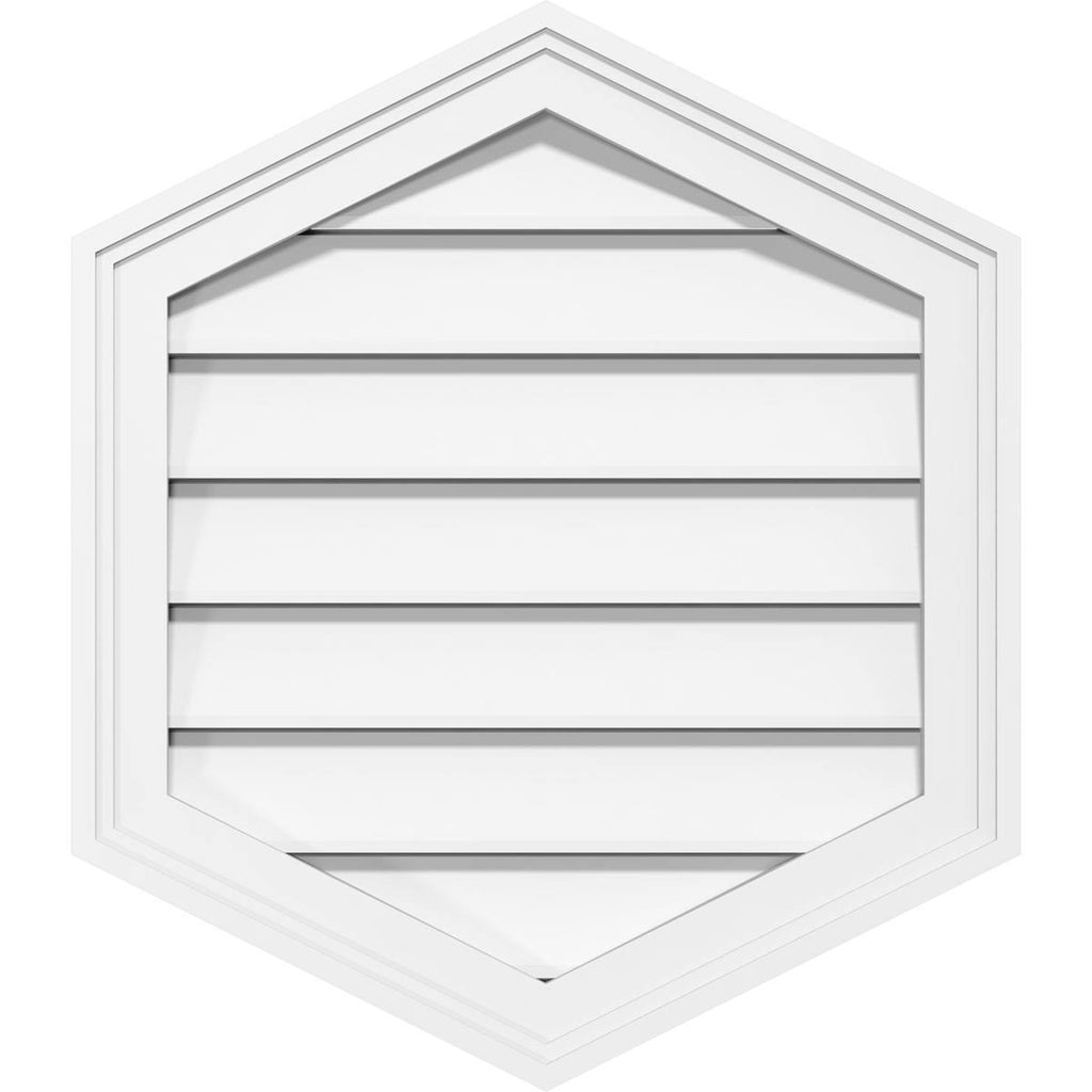 14x22W x 30x22H Vertical Peaked Surface Mount PVC Gable Vent G655260