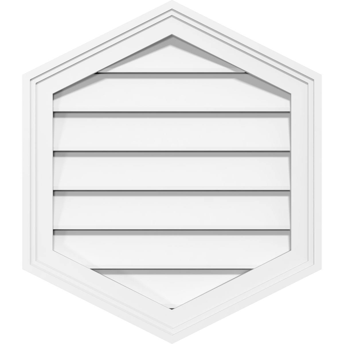 14x22W x 30x22H Vertical Peaked Surface Mount PVC Gable Vent G655260