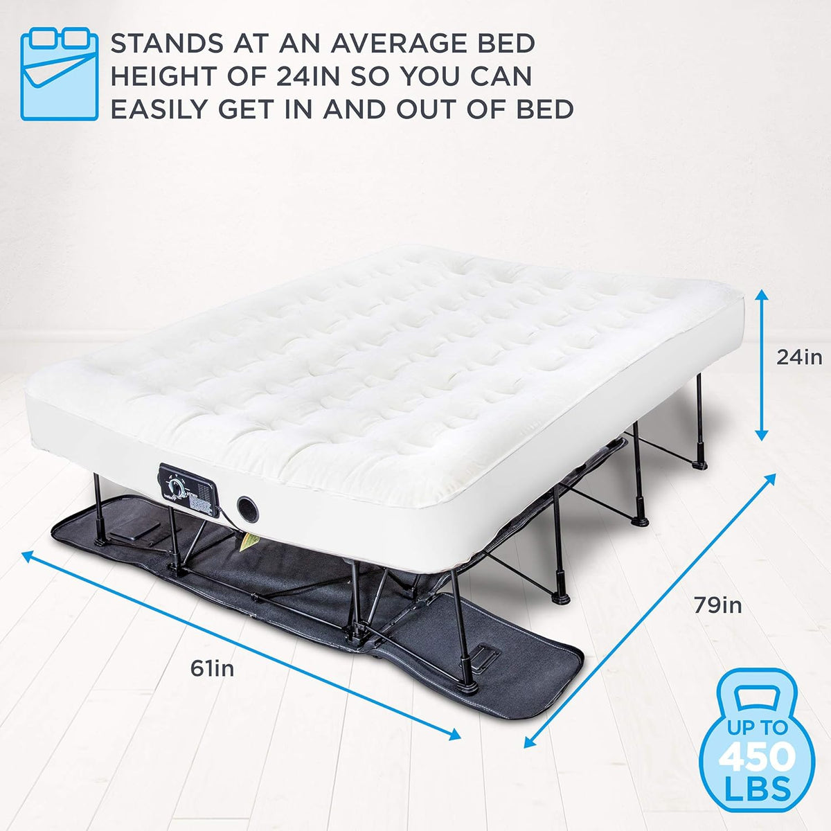 Queen Air Mattress with Frame & Rolling Case P97824
