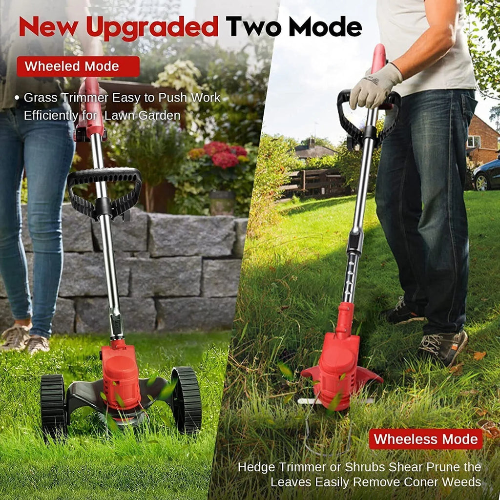 Cordless Electric Grass Trimmer with Wheels Q69330