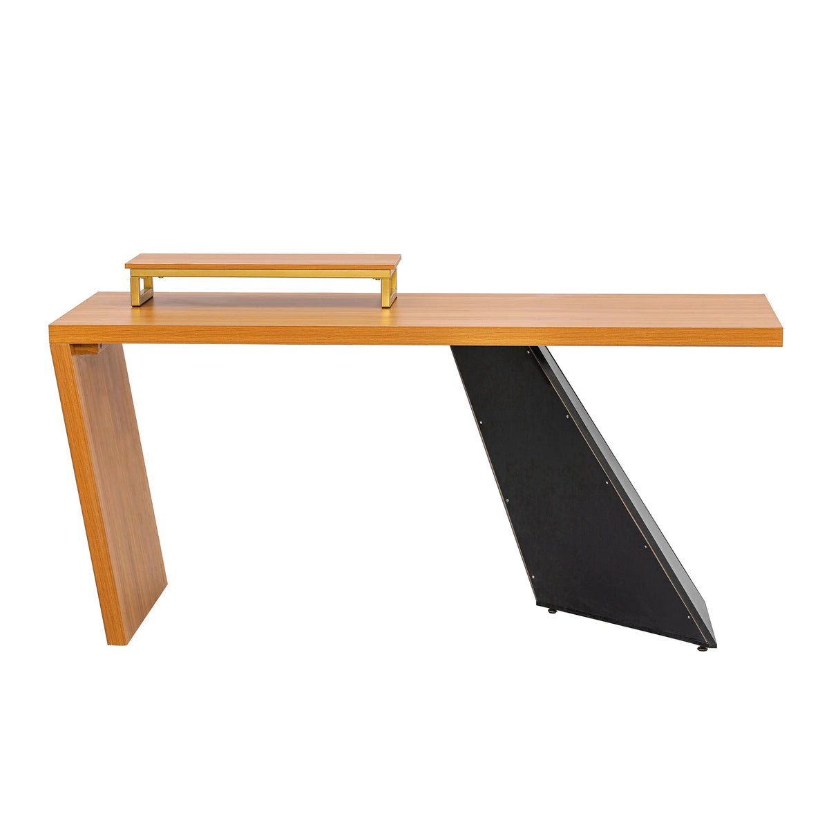 63" Rustic Industrial Wooden Writing Desk with Monitor Stand H867306