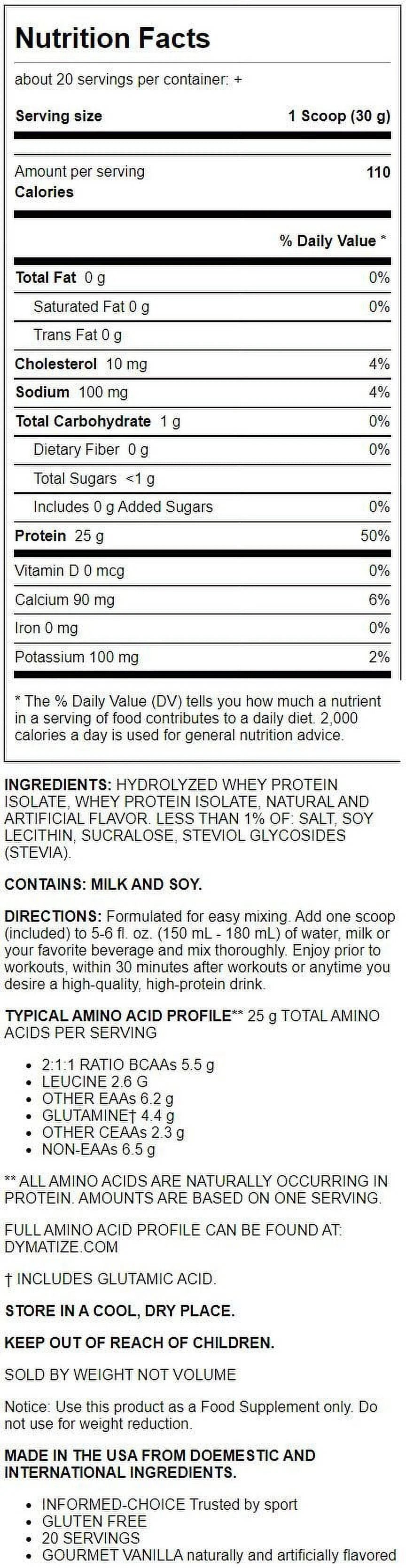 Gourmet Vanilla Hydrolyzed Whey Isolate Protein Powder, 20 Servings O826095