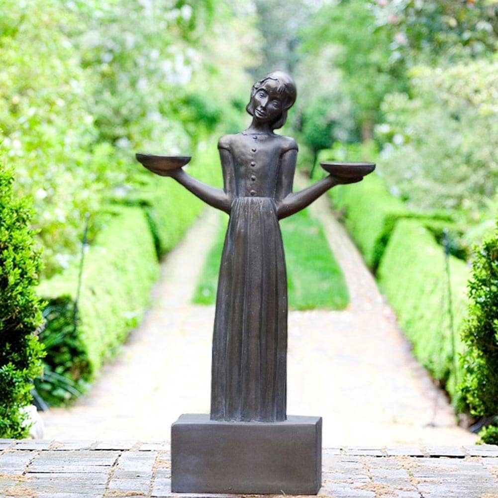 Bird Girl Statue with Pedestal, Medium 28 H N327