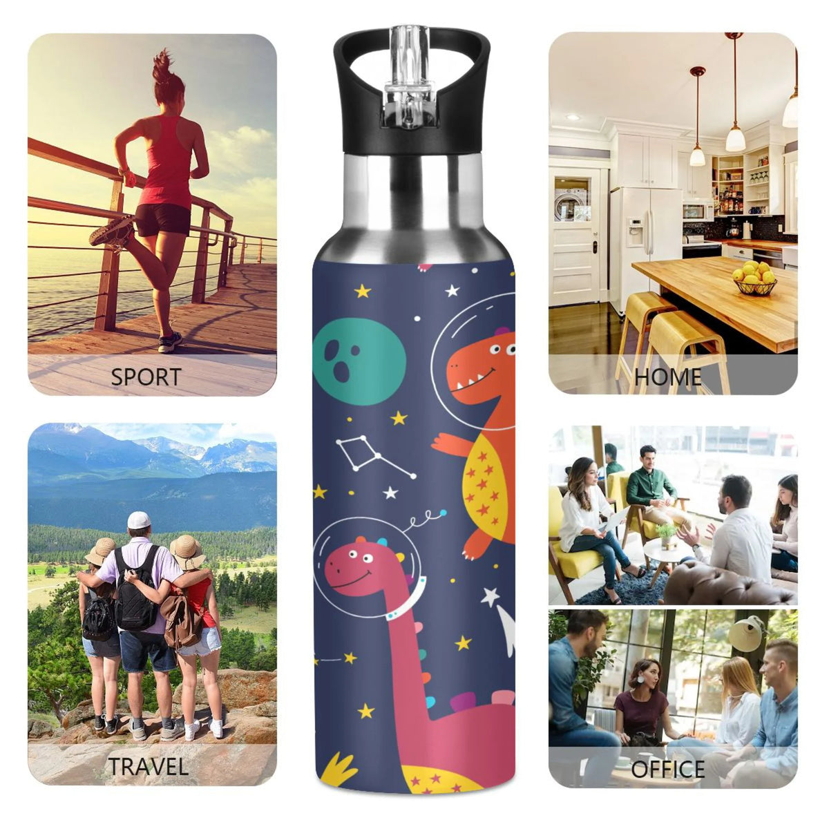 Stainless Steel Insulated Water Bottle with Straw Lid G50119