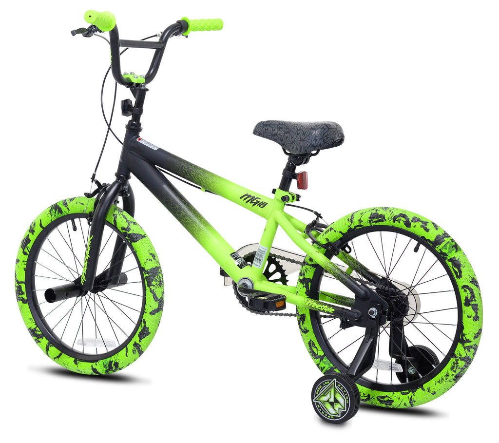 18" Black and Green BMX Bike B711