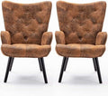 Microfiber Cushioned Wingback Armchairs Set A364139