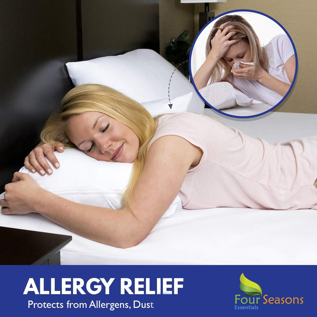 Pack of 2 Waterproof Zippered Mattress Protector Bed Cover R60766