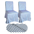 100% Cotton Navy Blue Ticking Stripe Dining Chair Cover Set of 2 J93396