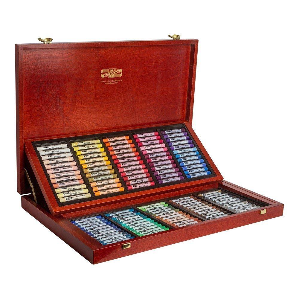 Soft Pastels Set of 120 Wooden Case T35056