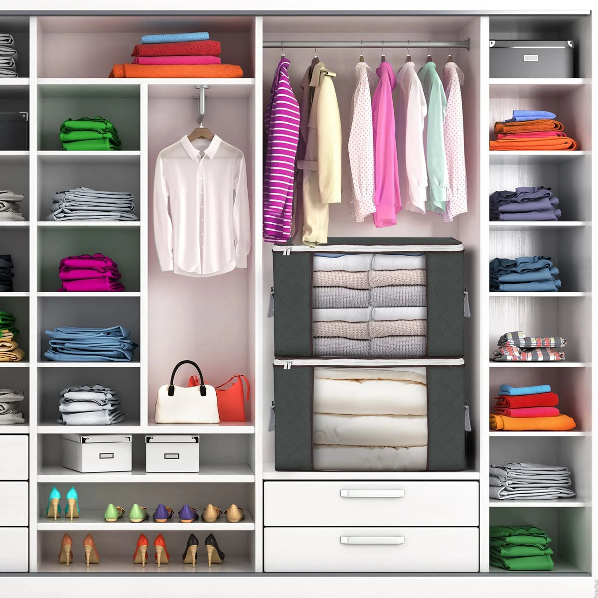 90L Foldable Clothes Storage Bags with Handles V865