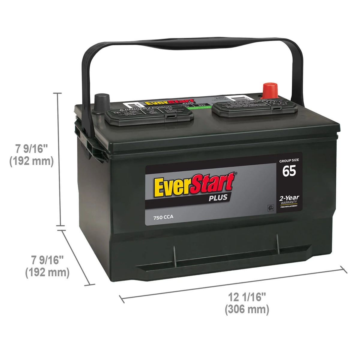 Lead Acid Automotive Battery Group Size 65 12 Volt 750 CCA J104