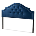 Blue Velvet Tufted Queen Headboard B32864