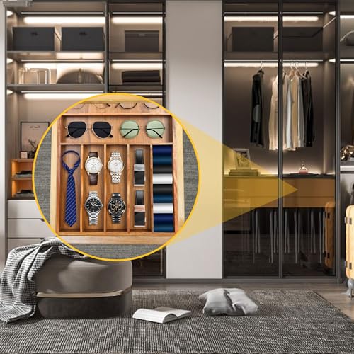 7 Slots Acacia Silverware Organizer R349336