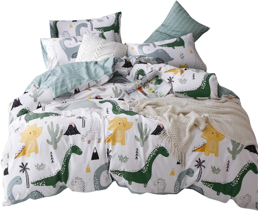 Rainbow Twin Cotton Duvet Cover with Zipper Ties, 1 Comforter Cover 2 Shams Z930