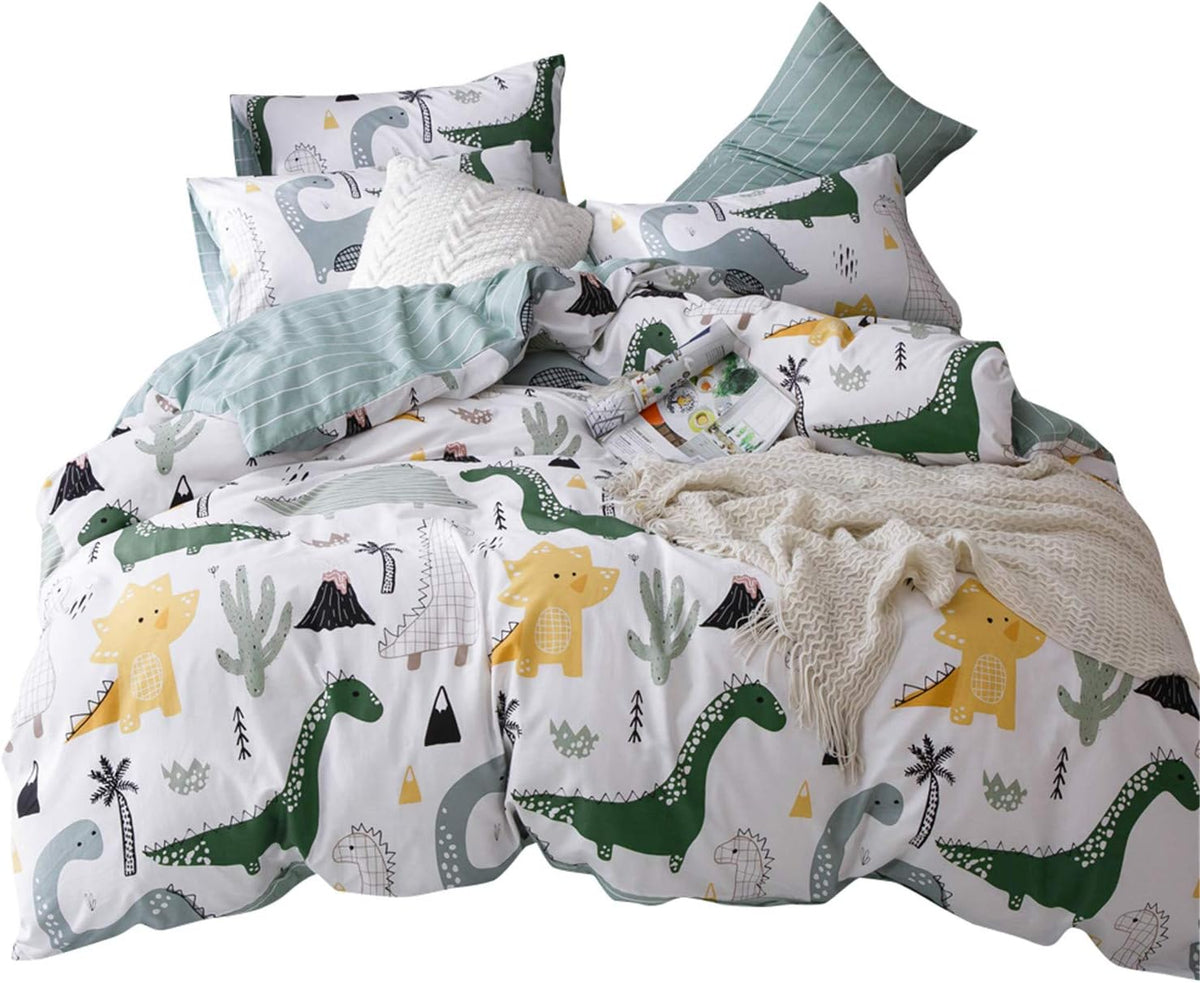 Rainbow Twin Cotton Duvet Cover with Zipper Ties, 1 Comforter Cover 2 Shams Z930