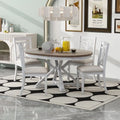 5-Piece Extendable Round Dining Table Set with 4 Upholstered Chairs U30440