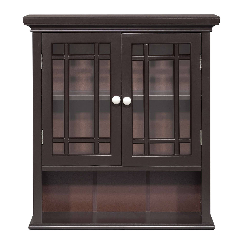 Dark Espresso Wall Cabinet with 2 Doors U735249