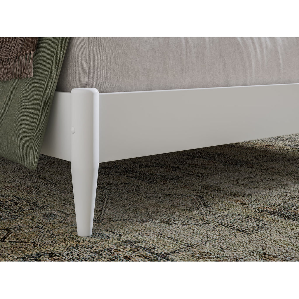 Twin XL Wood Low Profile Platform Bed in White H960749