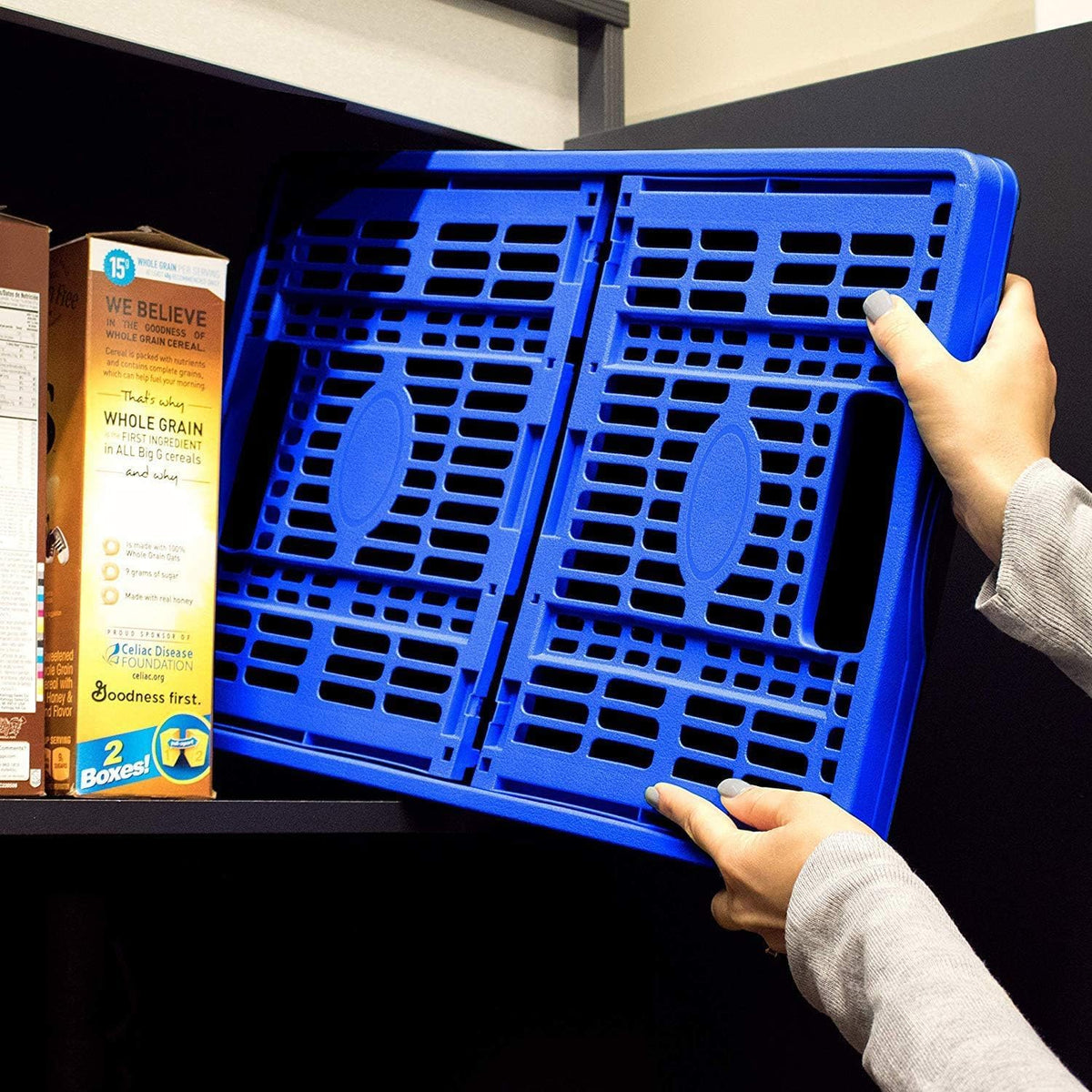 3PK 45L Collapsible Plastic Storage Bins C462777