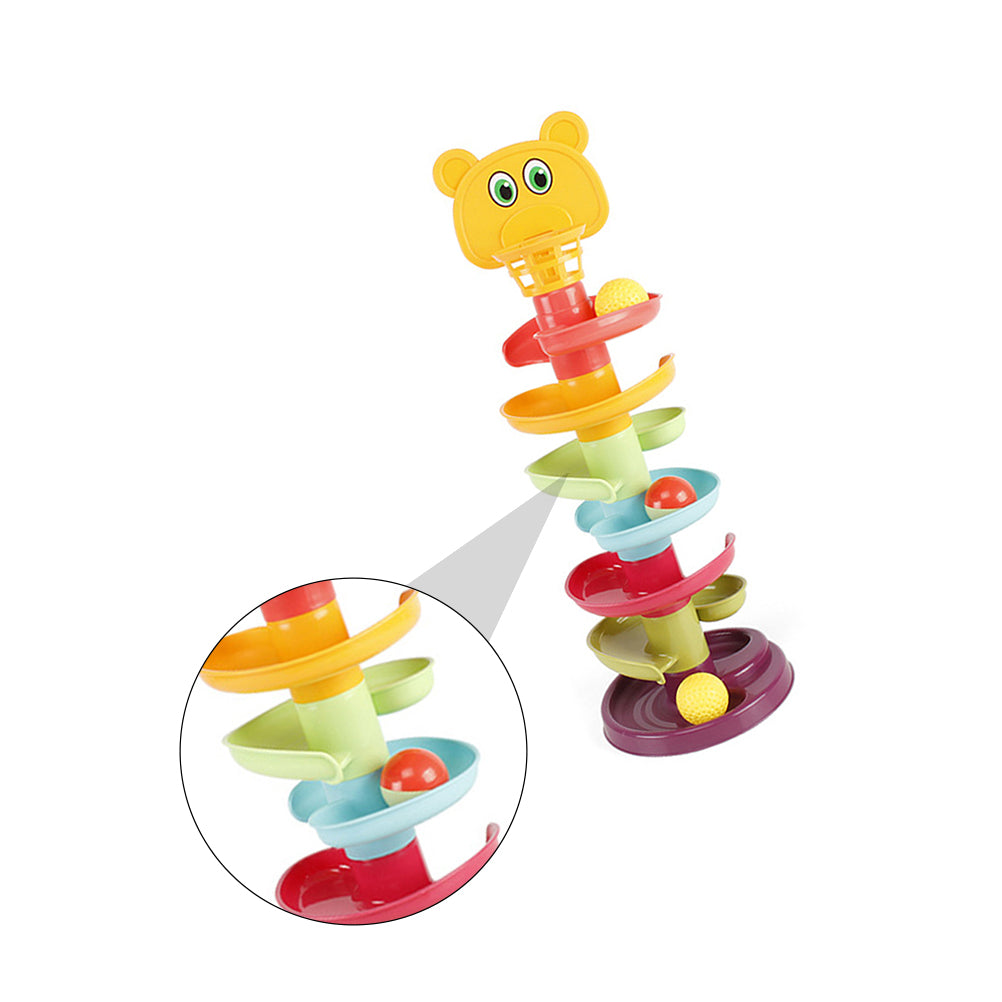 Kid Track Sliding Ball Tower Toy Stacking Toy with 3 Balls Y323