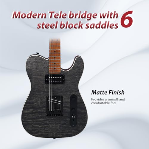 39 Inch Solid Wood Right Handed Electric Guitar with Amp, HSS Pick Up, Poplar Body, Mint Green B830328