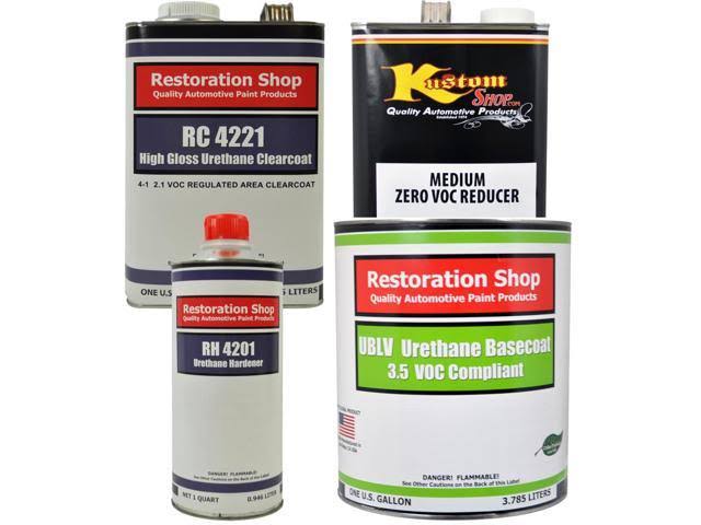 White Gallon Low VOC Urethane Basecoat Clearcoat Auto Paint Kit U261144