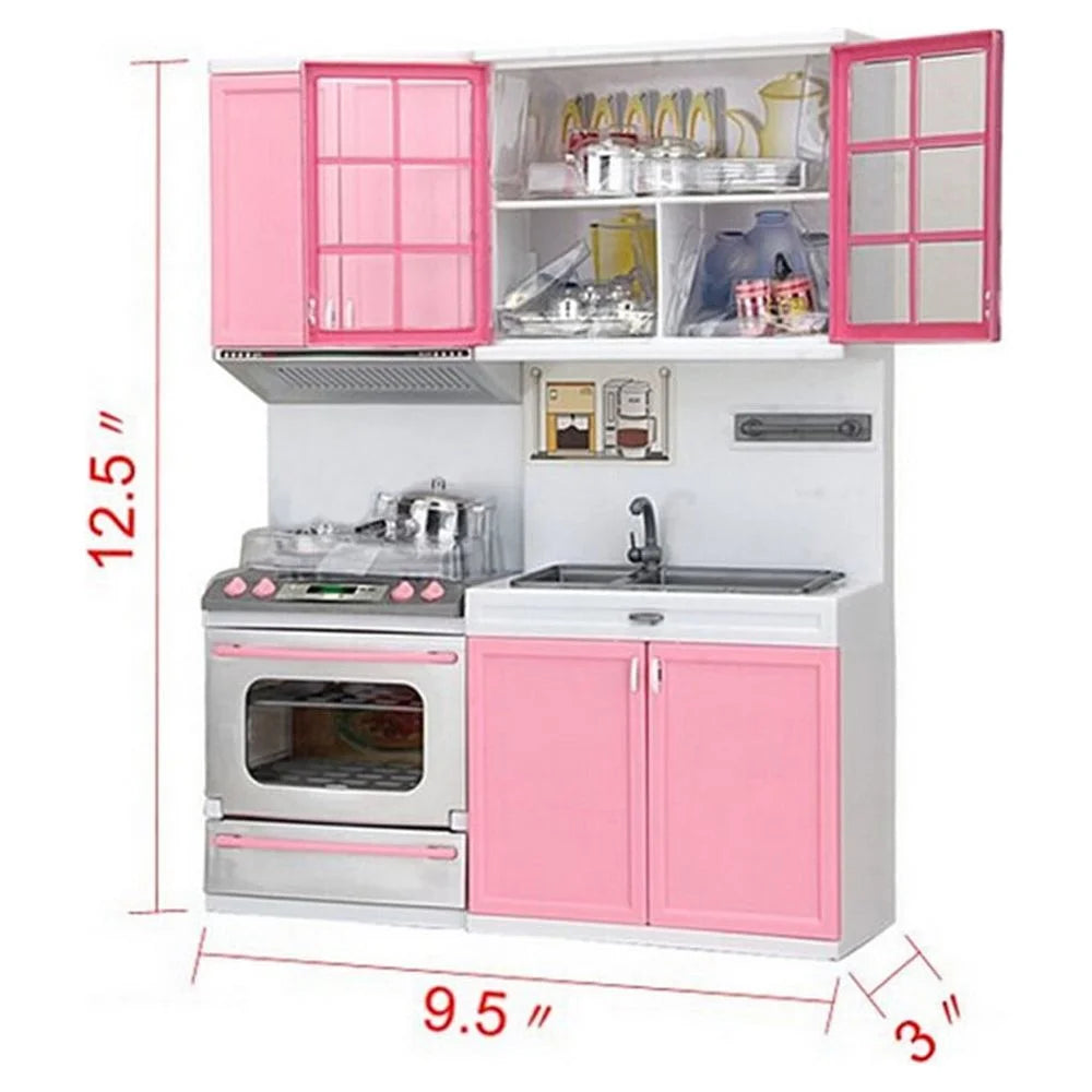 Mini Kids Kitchen Pretend Play Cooking Set Cabinet Stove Toy, 12.5 x 9.5 x 3 inch F6278