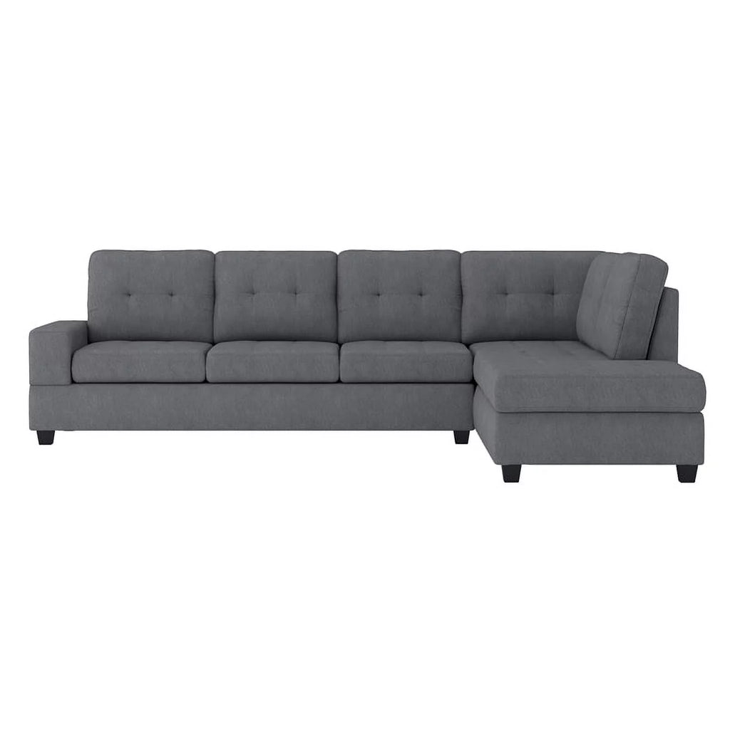 Dark Gray Microfiber Sectional Sofa R5618