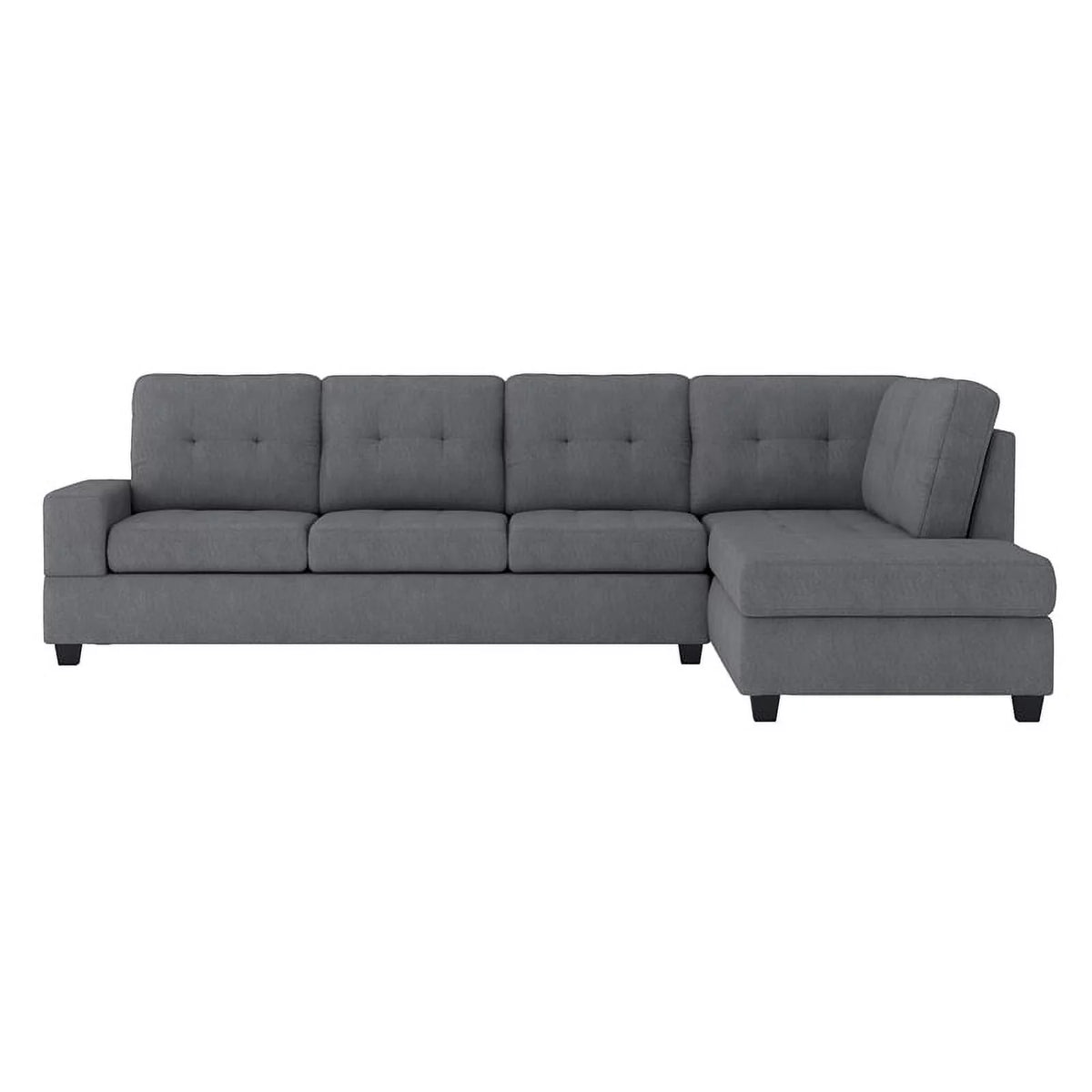 Dark Gray Microfiber Sectional Sofa R5618