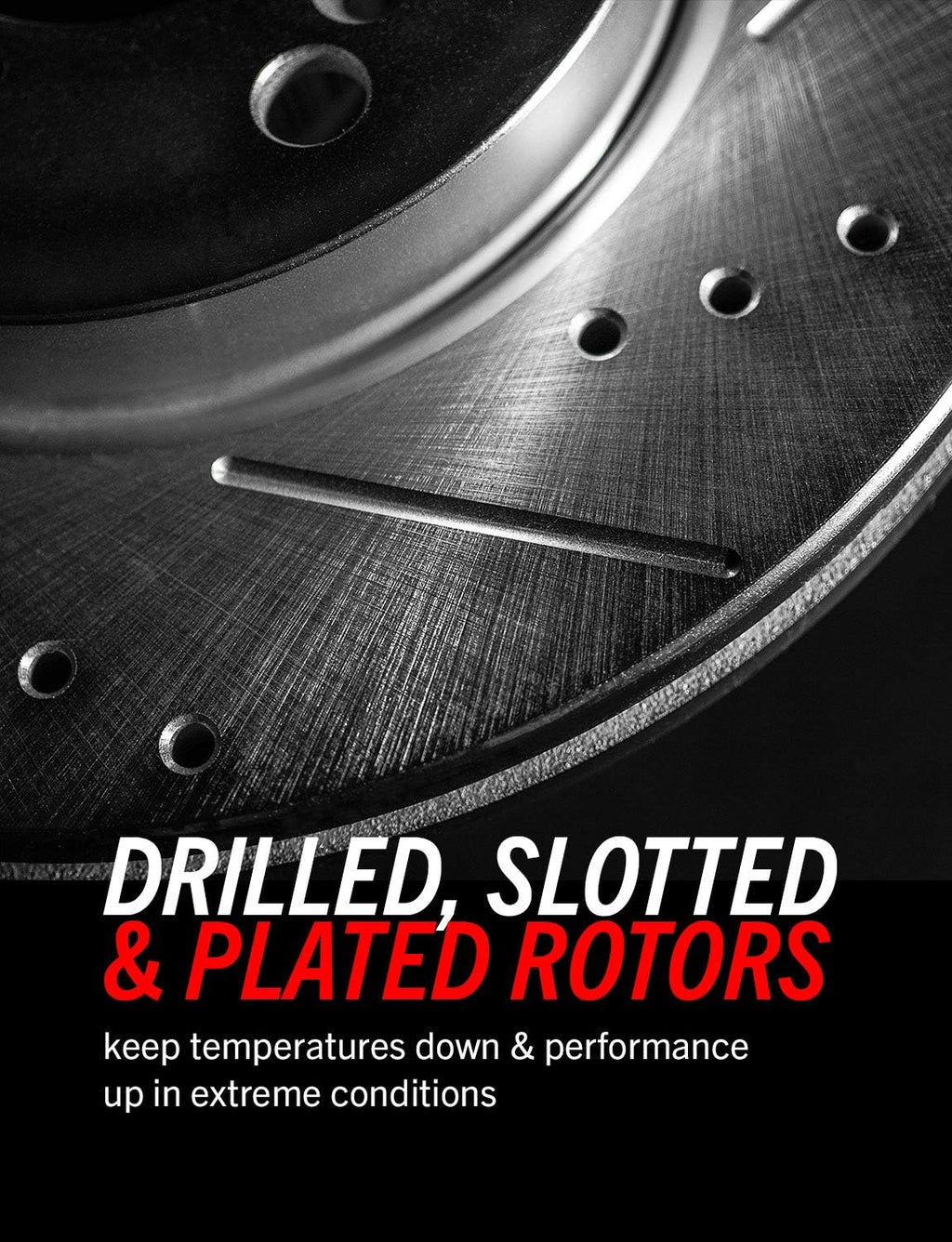 Rear Z26 Carbon Fiber Brake Pads with Drilled & Slotted Brake Rotors Kit U561