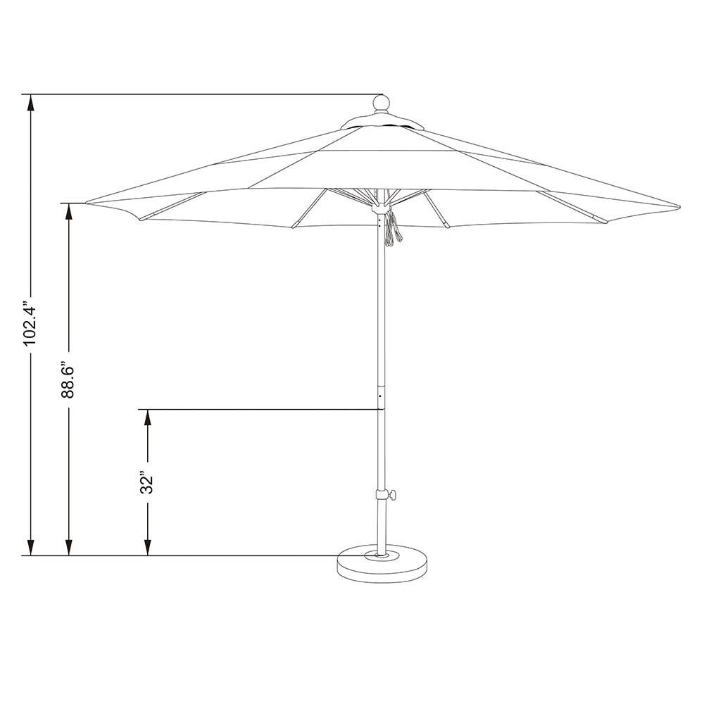 11 ft. Fiberglass Market Umbrella K57211