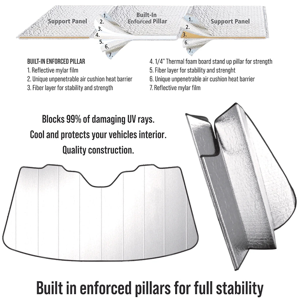 Jumbo Size 59"x 30" Windshield Sun Shade D16707
