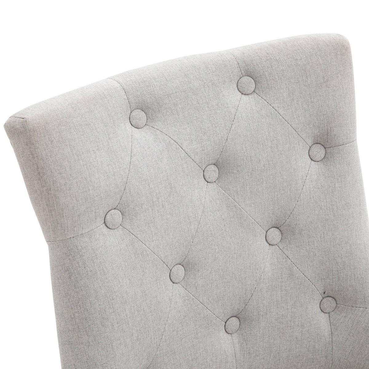 Light Grey Fabric Dining Chairs Set of 2 V170343