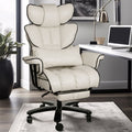 Big and Tall Ergonomic PU Leather Reclining Office Chair with Footrest B2725